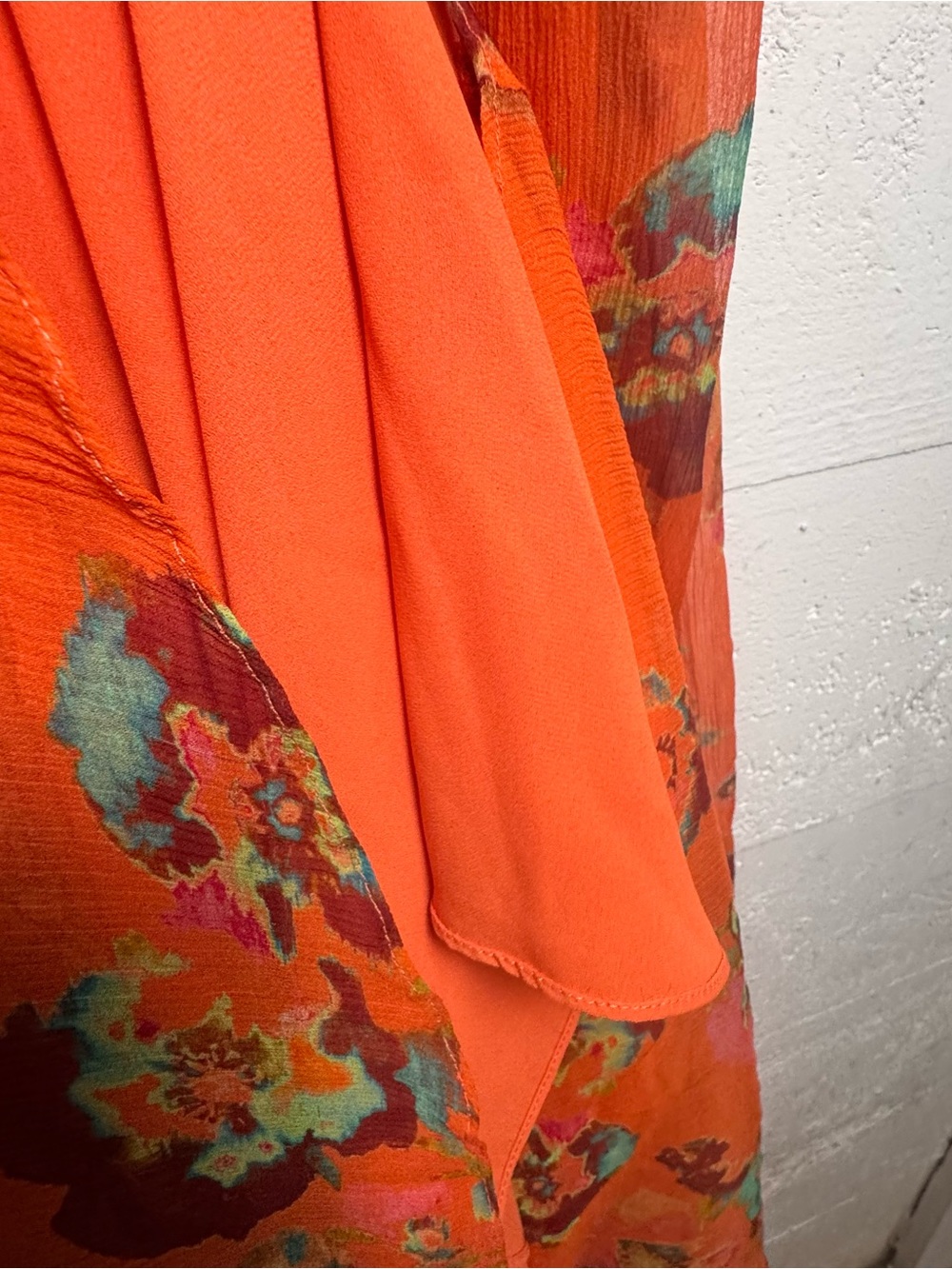 ULLA JOHNSON Ines Gown Orange Floral Smocked Maxi Dress Size 6 100% Silk Dress - Picture 11 of 16
